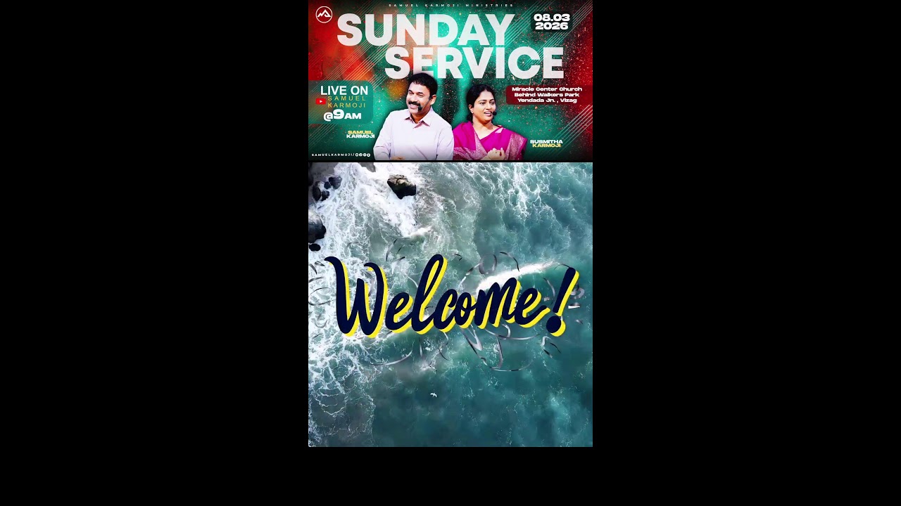 #sundayservice #live | 9 A.M | Samuel Karmoji | Susmitha Karmoji | Miracle Center | 8th Mar 2026