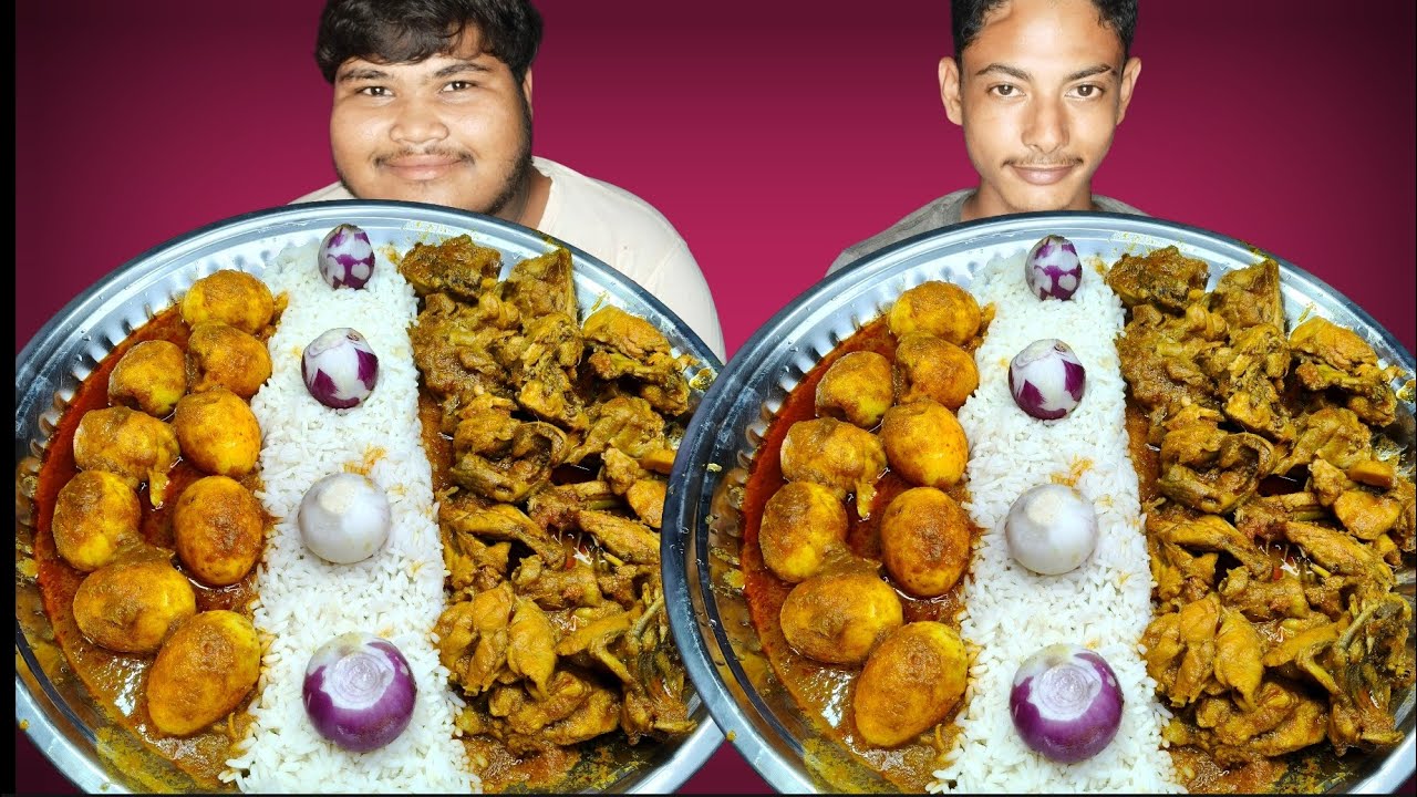 Chicken Egg Curry With Rice Eating Challenge 