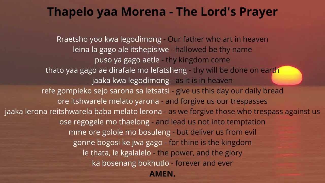 The Lord's Prayer in Setswana