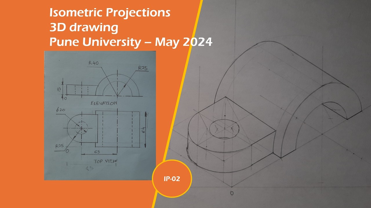 Isometric Drawing | 3D drawing | Object 02 | Pune University - May '24