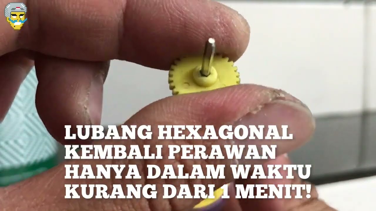 CARA SESAT memperbaiki lubang hexagonal gear Tamiya yang dol / aus / rusak 👻👻👻