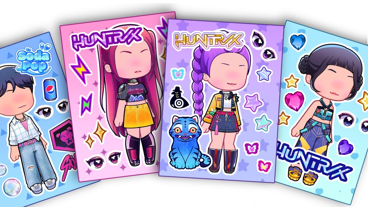 [Paper DIY] 🩷💜🩵K-Pop Demon Hunters Sticker Play🩵💜🩷