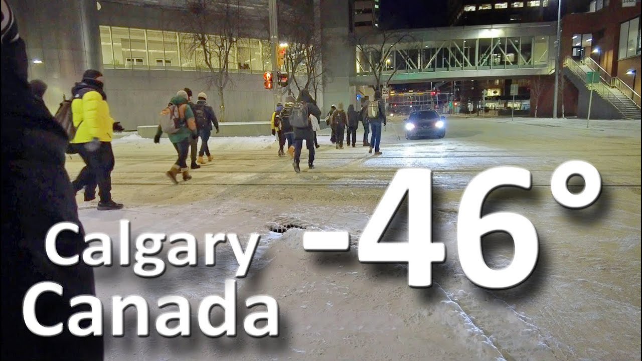 2024 -46° Wind Chill Extreme Cold Walkaround at Calgary, Alberta Canada 🇨🇦