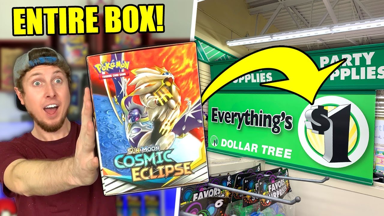BUYING THE ENTIRE BOX OF DOLLAR TREE POKEMON CARDS! Opening $1 Cosmic Eclipse Packs