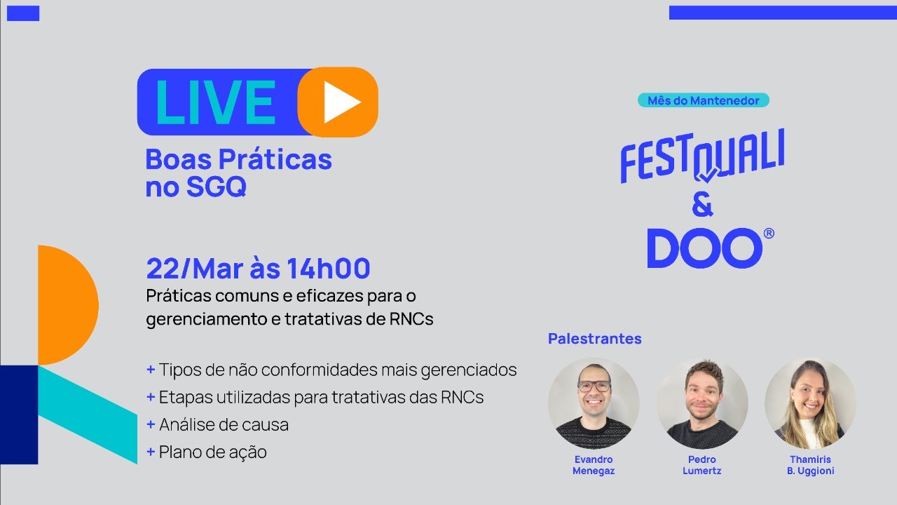 Live - Boas Praticas no SGQ | Tratamento de NC