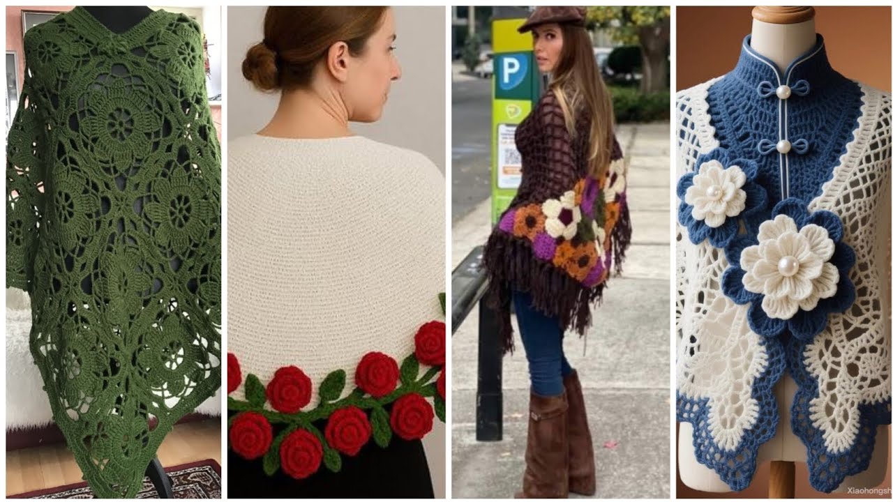 Trendy Crochet Cap Shawl & Woolen Shawl Ideas for Women,