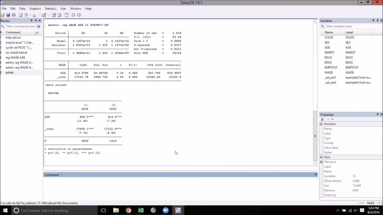 Stata Tables