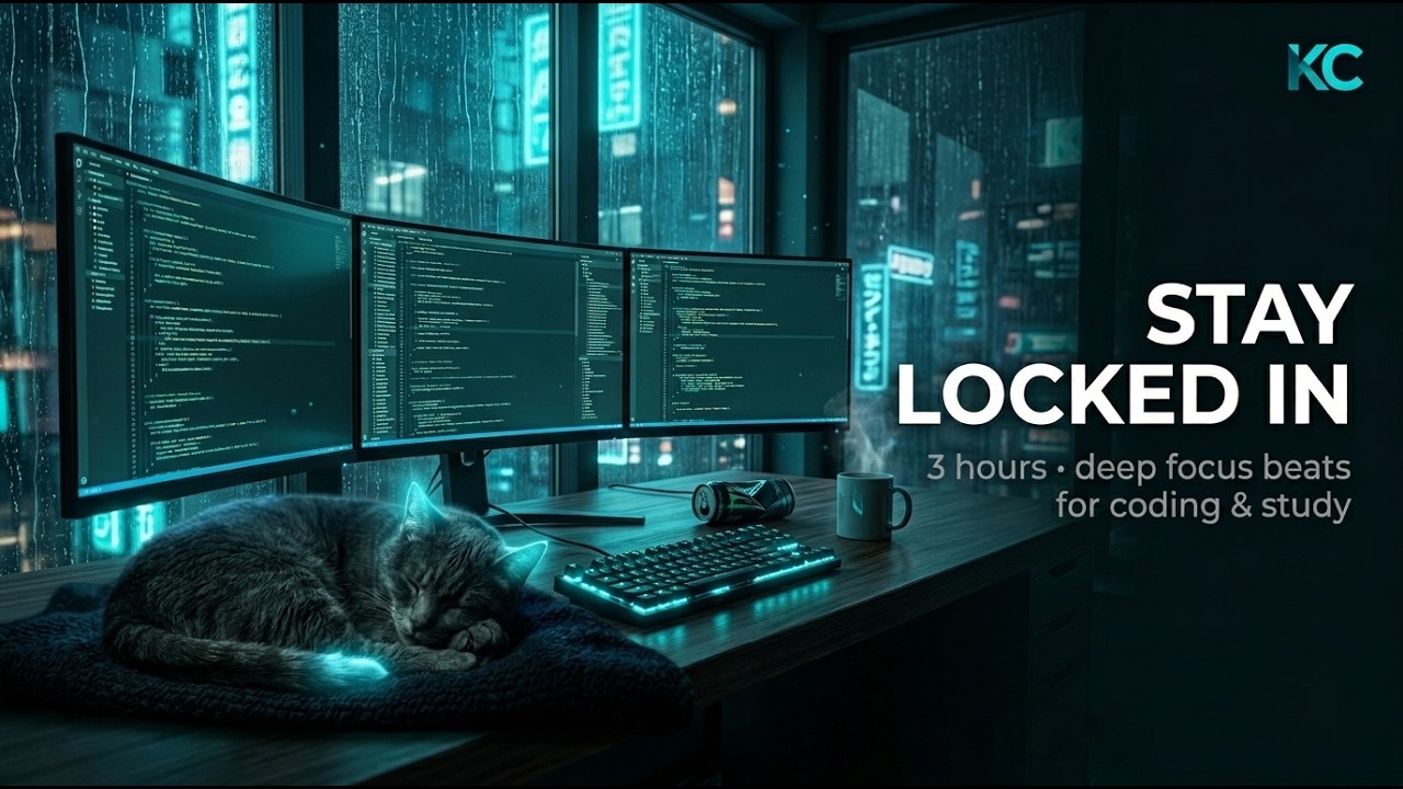 Stay Locked In – 3 Hours of Deep Focus Beats for Coding, Study & Work