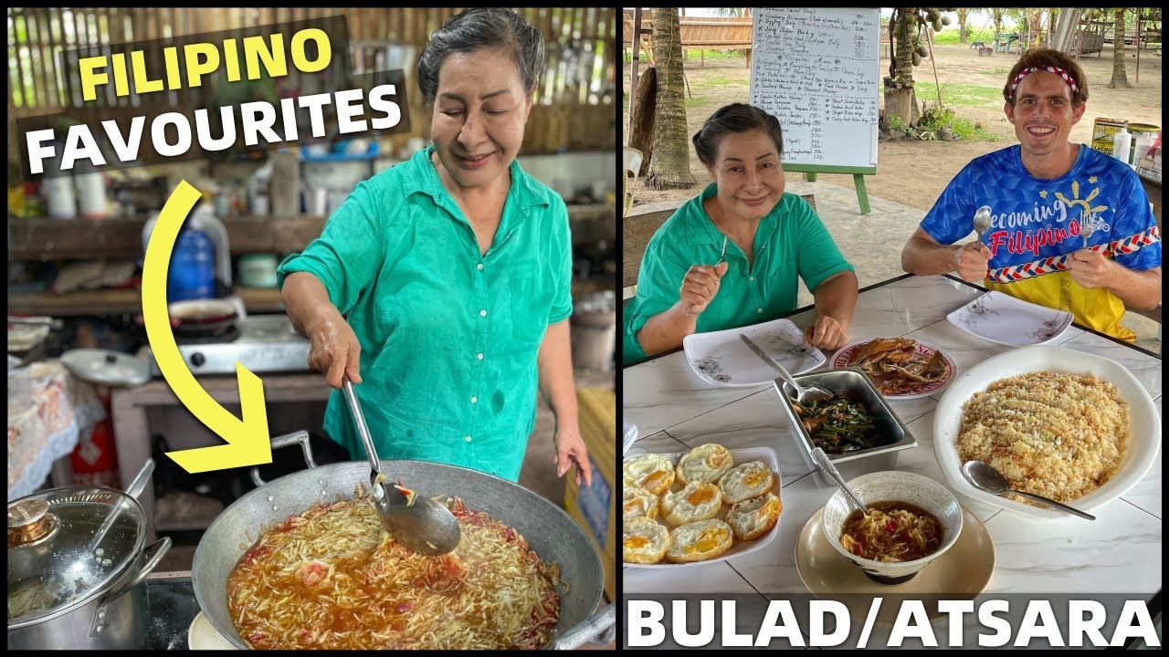 MY FILIPINA MOM IN DAVAO - Philippines Local Cooking By The Beach (Bulad and Atsara)