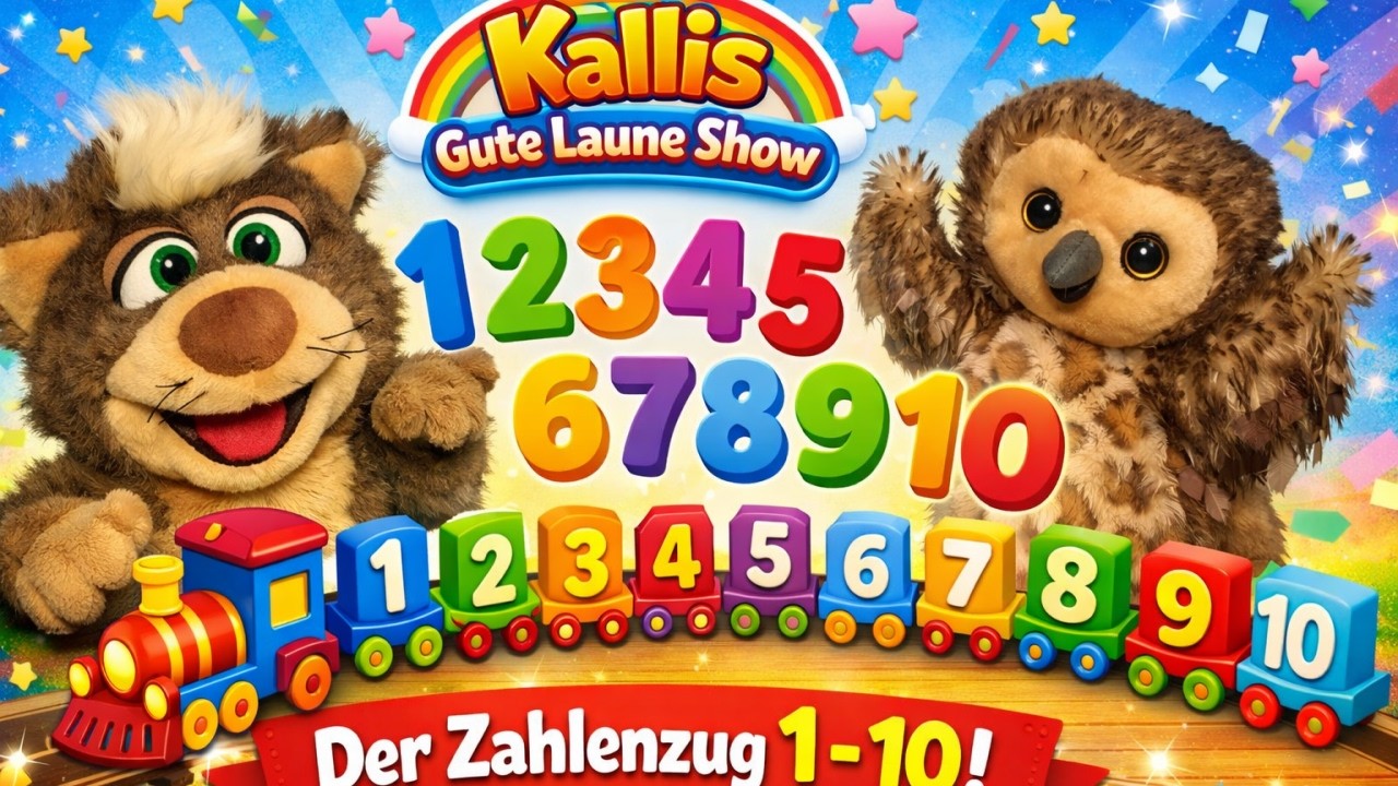 🚂 Zahlenzug 1-10 lernen | Singen & Tanzen mit Kalli 🐱 und Martha 🦉 | Kallis Gute Laune Show