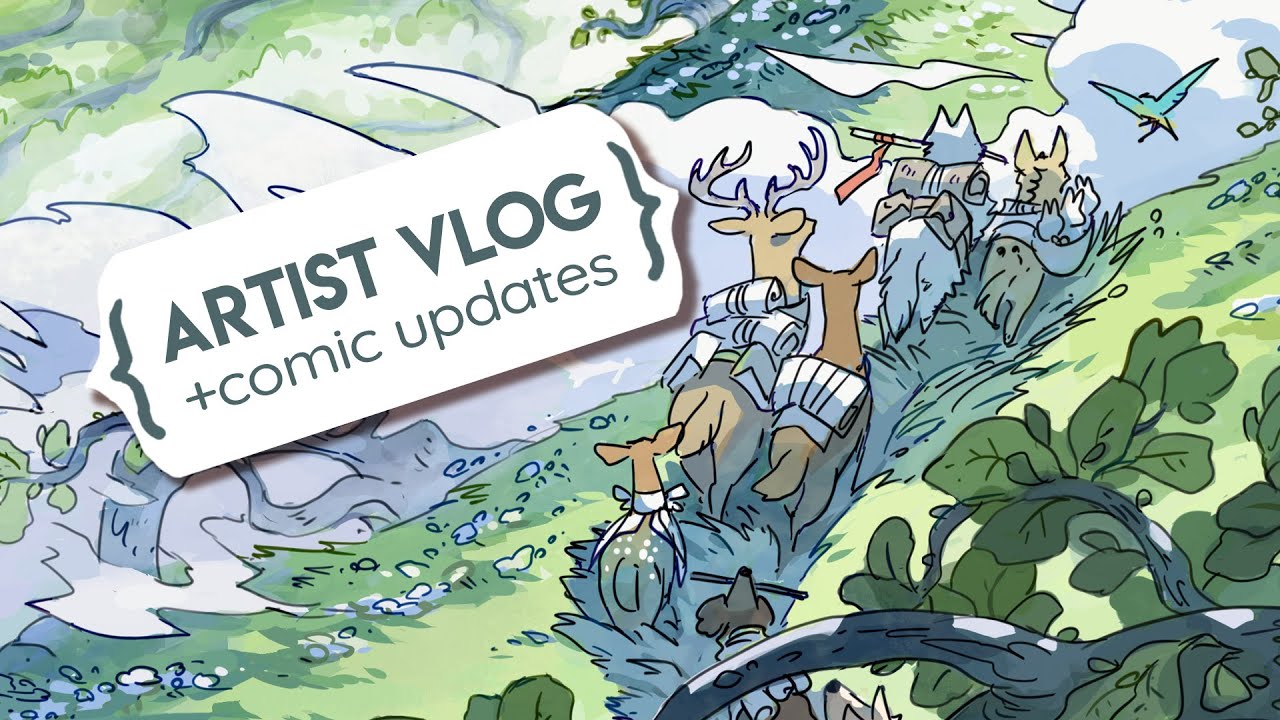 Chatty artist vlog | Comic updates, quick tulip painting, June garden updates