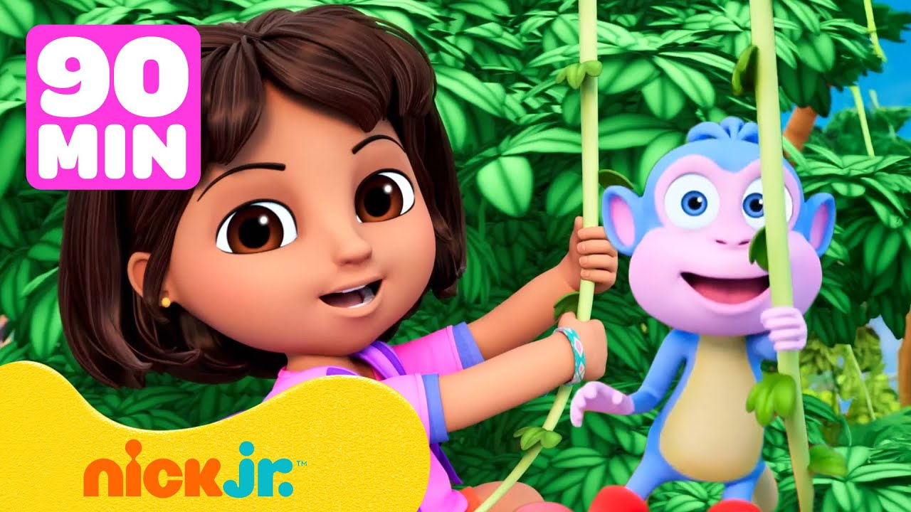 دورا |  ٩٠ دقيقة من مغامرات دورا المليئة بالحركة! 🐒🎒 | نيكلوديون | Nick Jr. Arabia