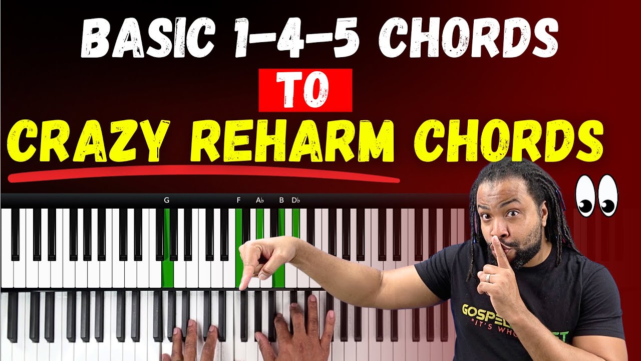 How To Transform Basic 1-4-5 Chords To Advanced Gospel Passing Piano Chords.