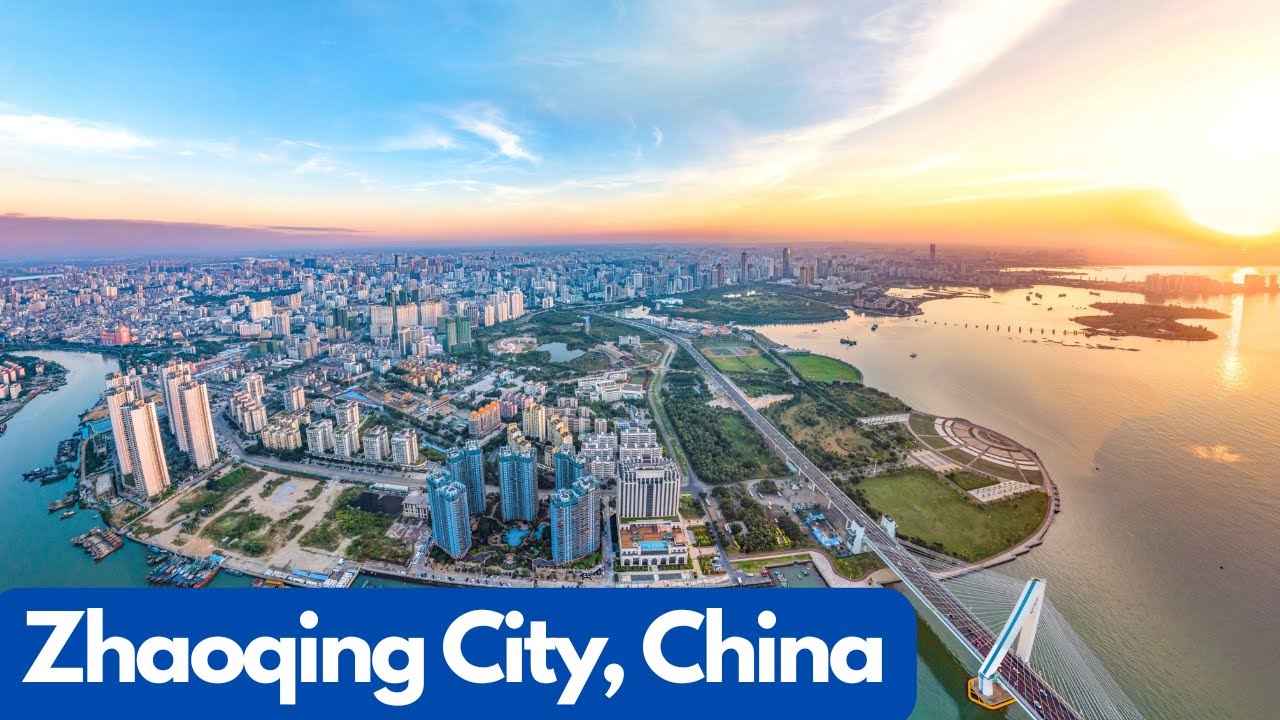 Soothing Aerial Tour of Zhaoqing City, China