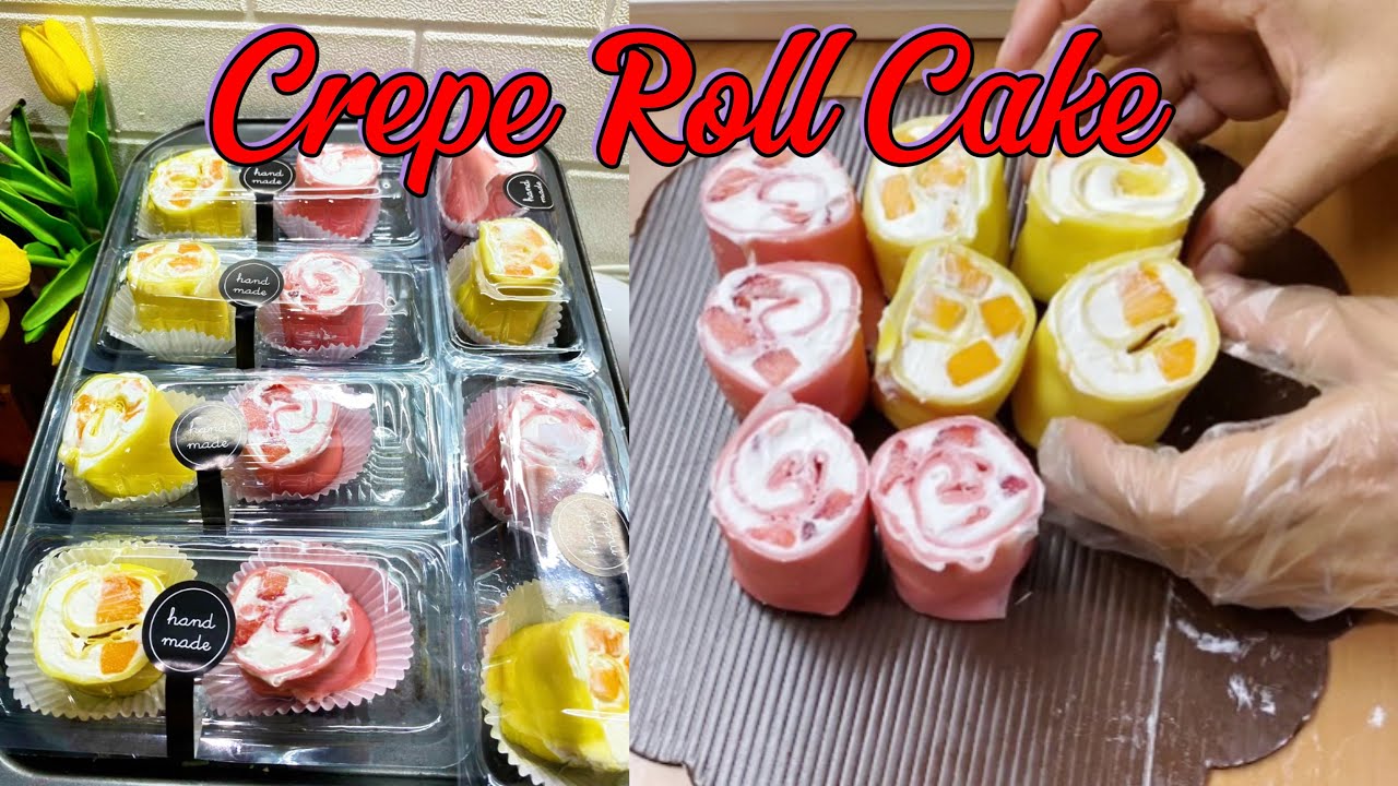 Buah mangga dan stroberi bisa jadi Dessert seenak ini | Crepe Roll Cake