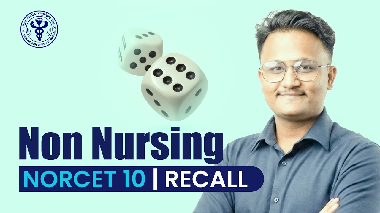 Recall Series (NORCET 10 April 26') | Non Nursing NORCET 10 Recall | NORCET Subject Wise Weightage