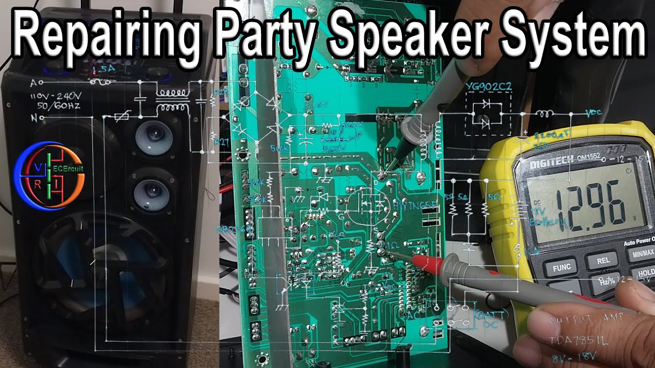 ECE 7 - Repairing Portable Party Box Speaker System without Schematic