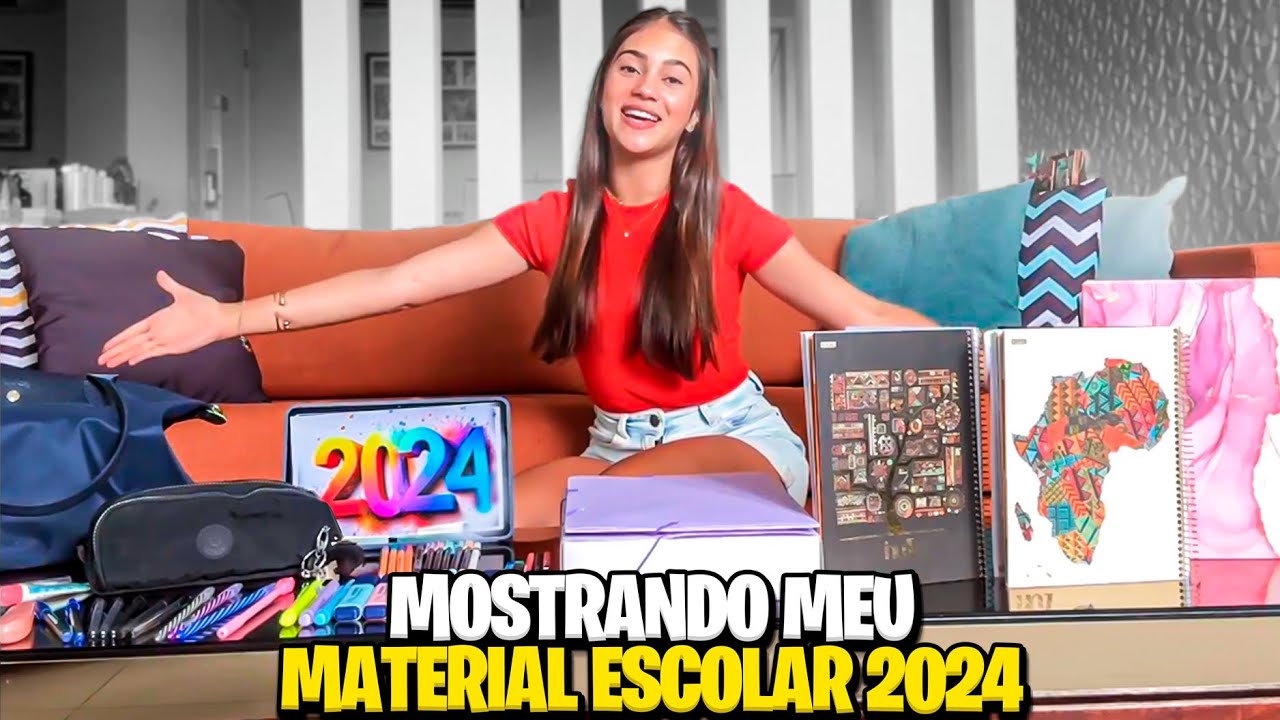 MOSTRANDO MEU MATERIAL ESCOLAR 2024- Mila Florêncio