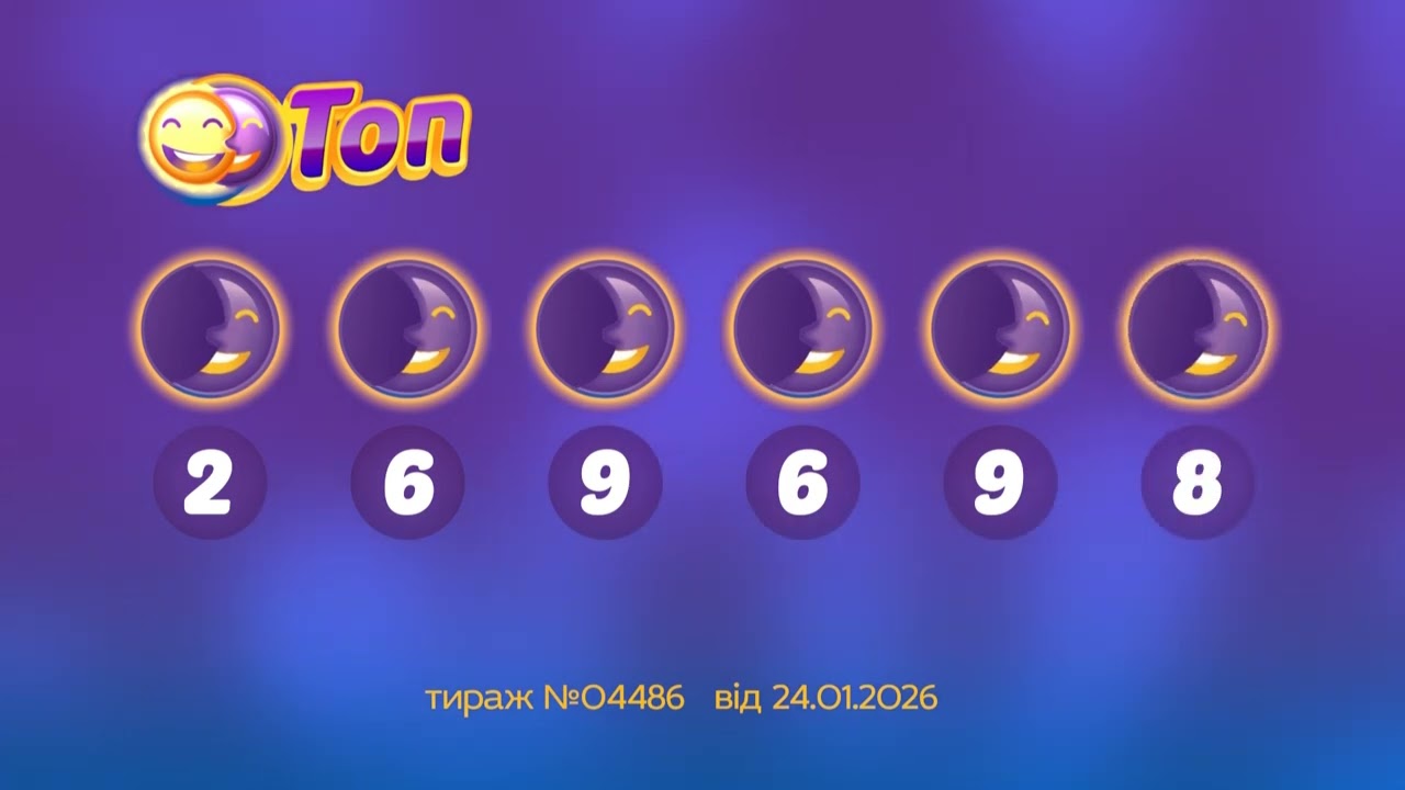 Результати лотереї ТОП. Тираж 4486 від 24 січень 2026