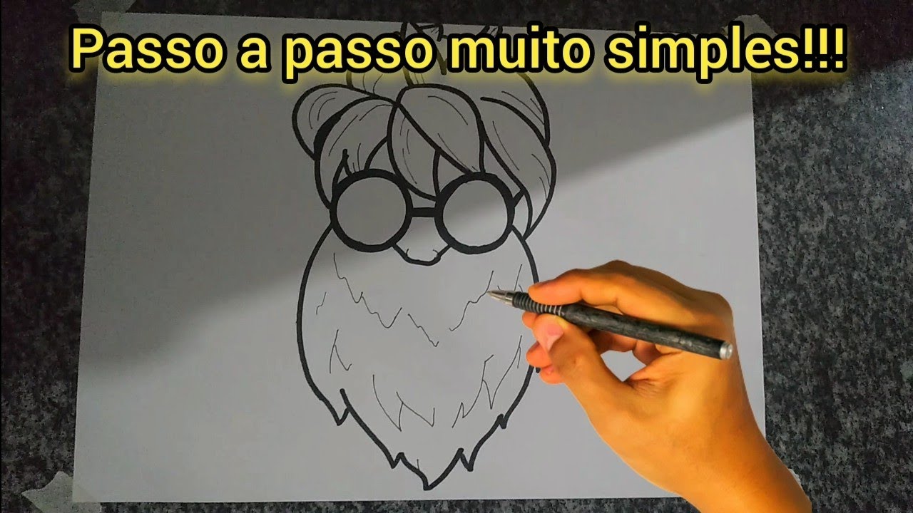 como desenhar combinação cabelo sombra roxa + barbinha do velho ( muito simples !!! )