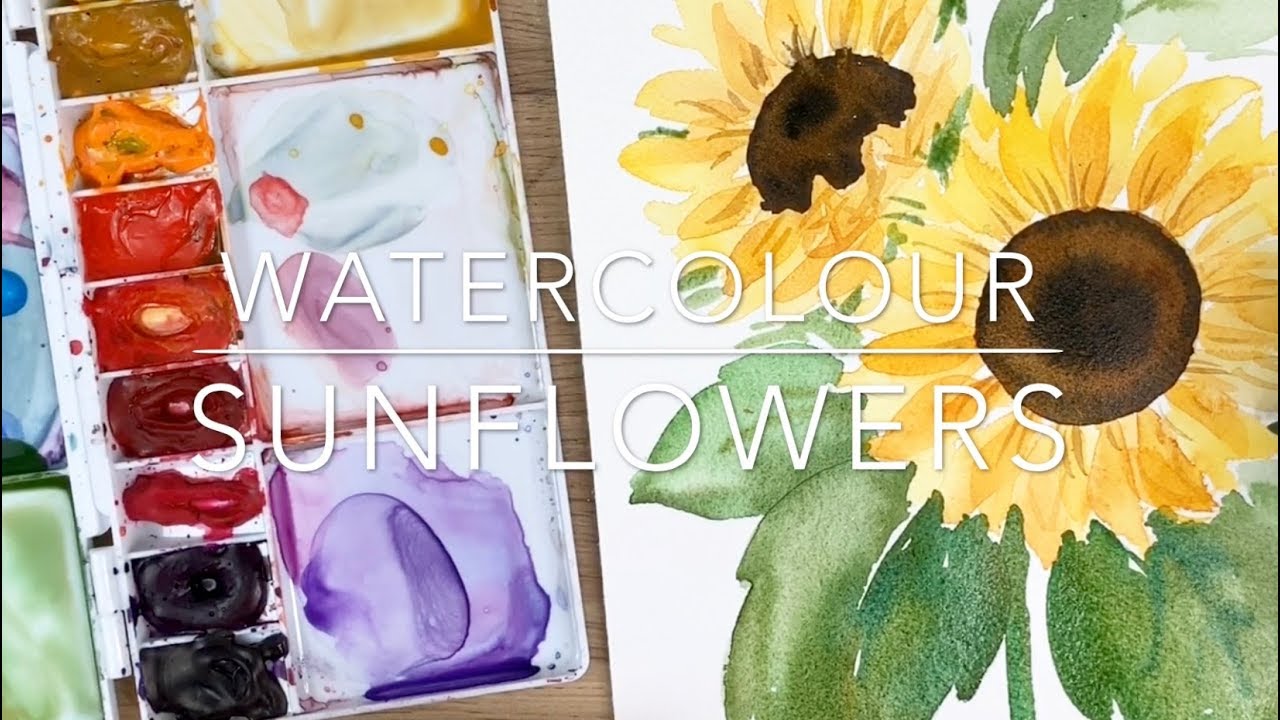 Watercolour Sunflowers