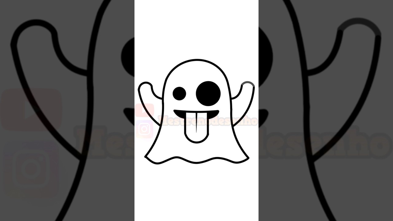 COMO DESENHAR UM EMOJI DE FANTASMA