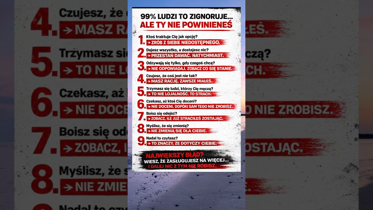 99% ludzi to zignoruje&hellip; ALE TY NIE POWINIENEŚ