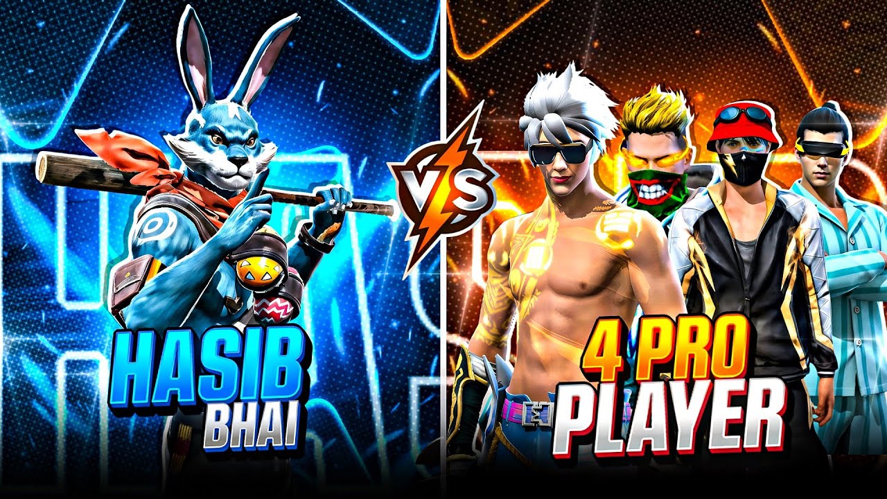 HASIB BHAI VS 4 PRO PLAYER 😎🗿|| ENJOY HASIB BHAI 1 VS 4 AURA GAMEPLAY...!!