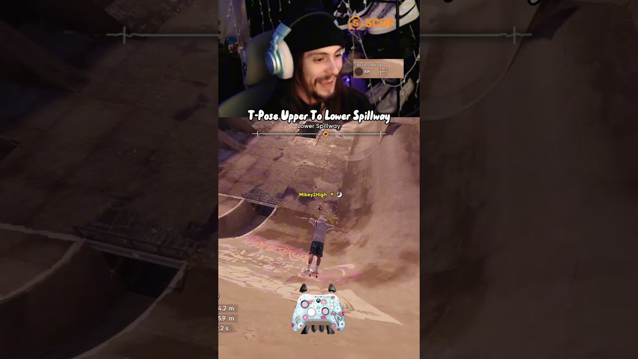 T-Pose Upper To Lower Spillway #skate #skate4 #glitches #shorts #audio #shorts #xitsDxnny