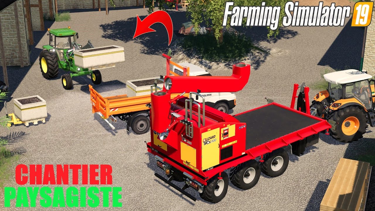 CHANTIER PAYSAGISTE ! BROYAGE ET MISE EN PLACE ! FARMING SIMULATOR 19