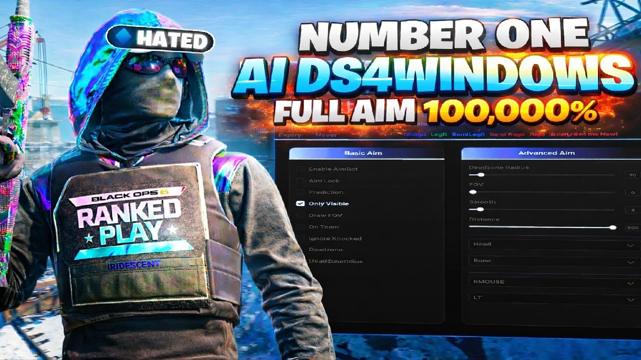 WARZONE AND BO7 DS4Windows AI on 100,000% aim and anti recoil
