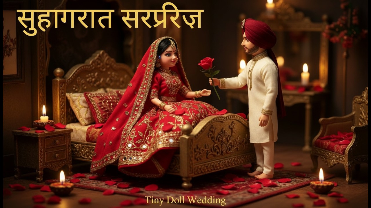Miniature Doll Wedding ASMR | From Mehndi to First Night Rose Surprise 🌹