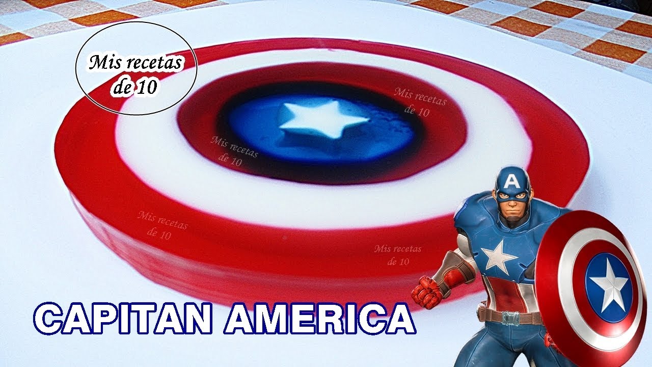 Gelatina del capitan america / Gelatina para fiestas infantiles de niños