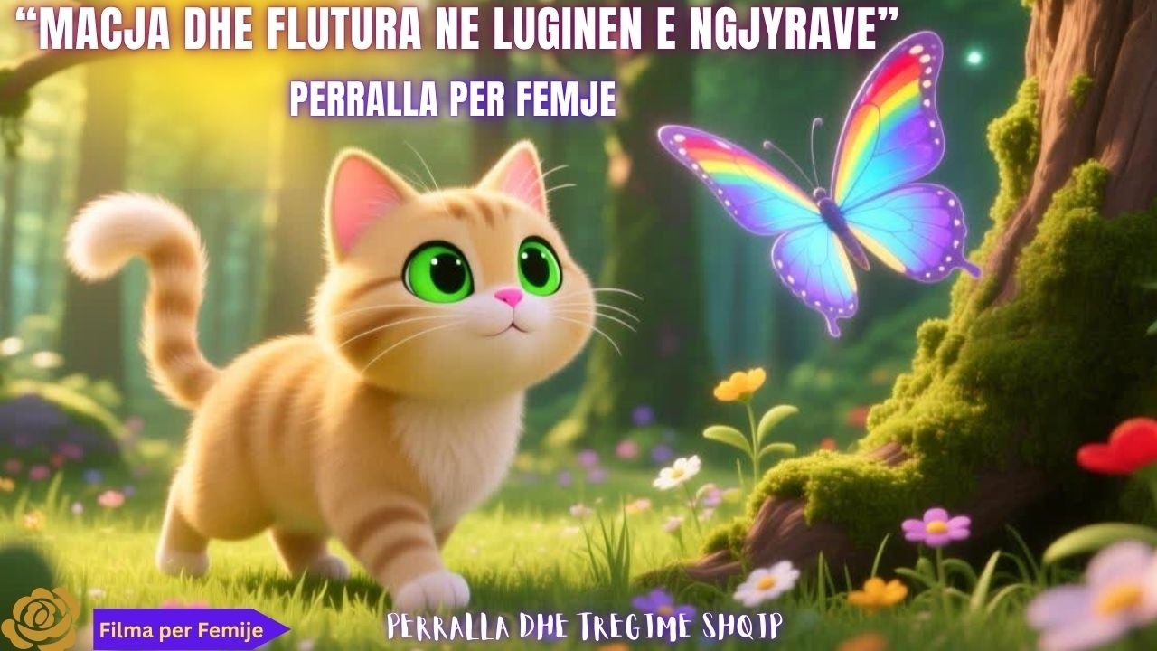 Perralla_ Macja ne luginen e ngjyrave #femije #shqip #tregimepopullore #edukim #perralla #thenie