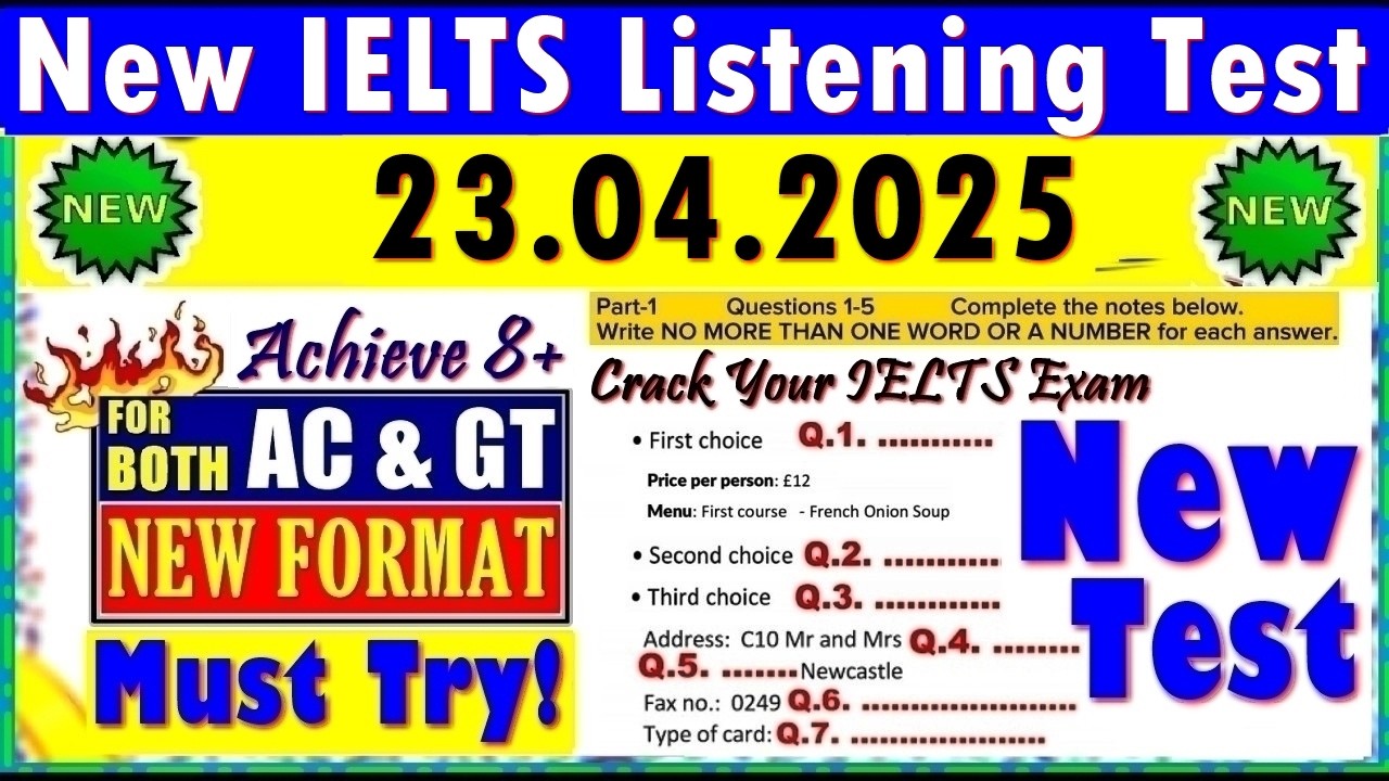IELTS LISTENING PRACTICE TEST 2025 WITH ANSWERS | 23.04.2025