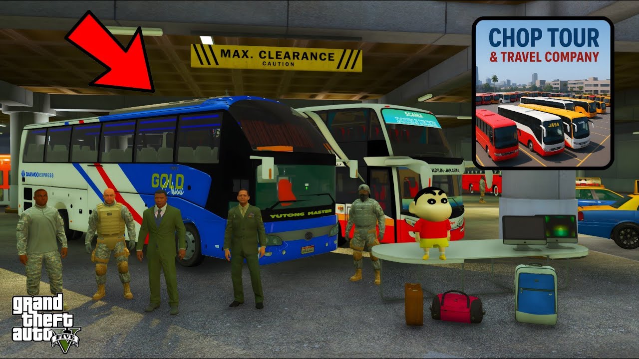 Franklin and Shinchan Going Tour & Travels in LUXURY BUS or Booking BUS For Army in GTA V