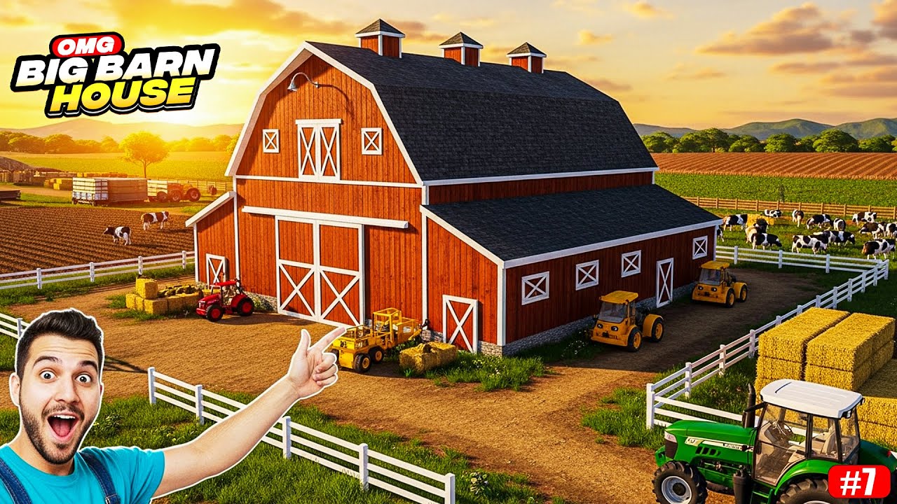 I CREATE A BIG BARN HOUSE IN MY RANCH !! RANCH SIMULATOR GAMEPLAY EP 7