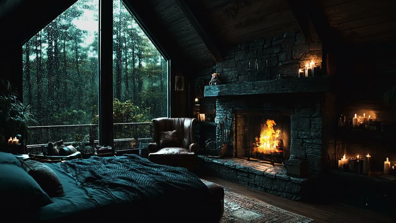 Sleep Instantly in a Forest Cabin 🌧️ Heavy Rain Sounds for Deep Relaxation