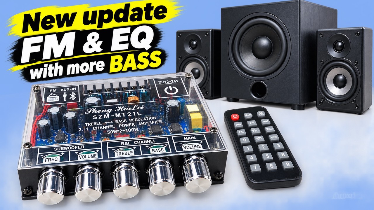 ZK MT21 New Version Review | SZM-MT21L Bluetooth 2.1 Subwoofer Amplifier board with EQ, FM & Remote
