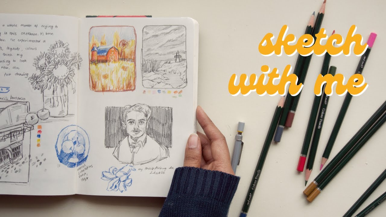 🍁 nice drawing sounds, no talking + no music 🍁| real time sketch with me