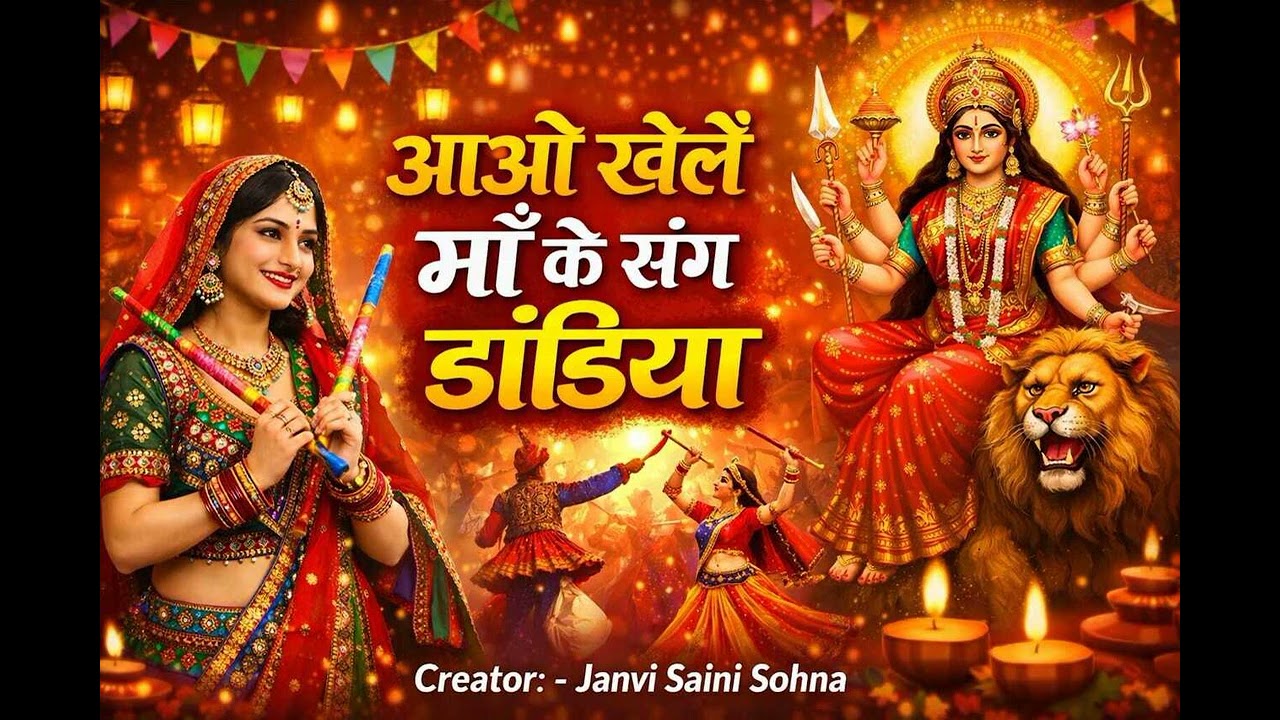 आओ खेलें माँ के संग डांडिया || Aao Khele Maa Ke Sang Dandiya || Jiya Saini Sohna 