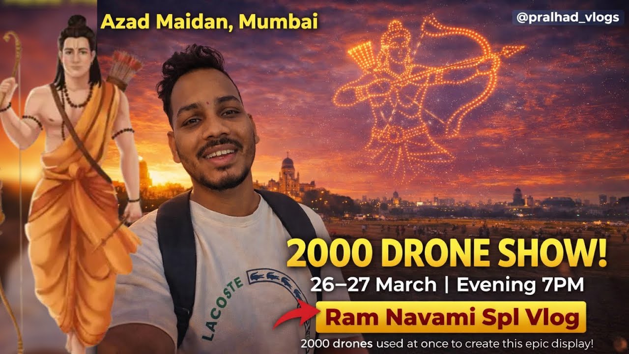 Mumbai Drone Show 🔥 2000 Drones LIVE at Azad Maidan | First Time in Maharashtra 😱