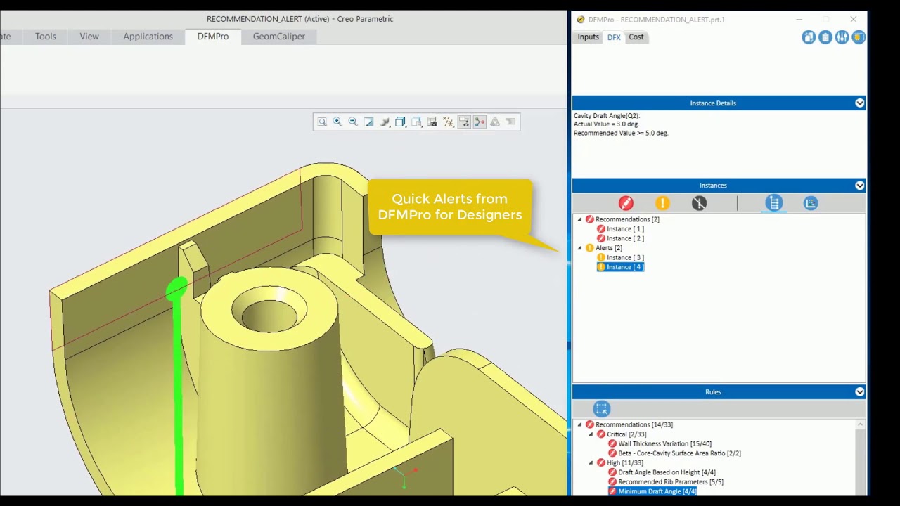 DFMPro For Creo- Injection Molding Demo