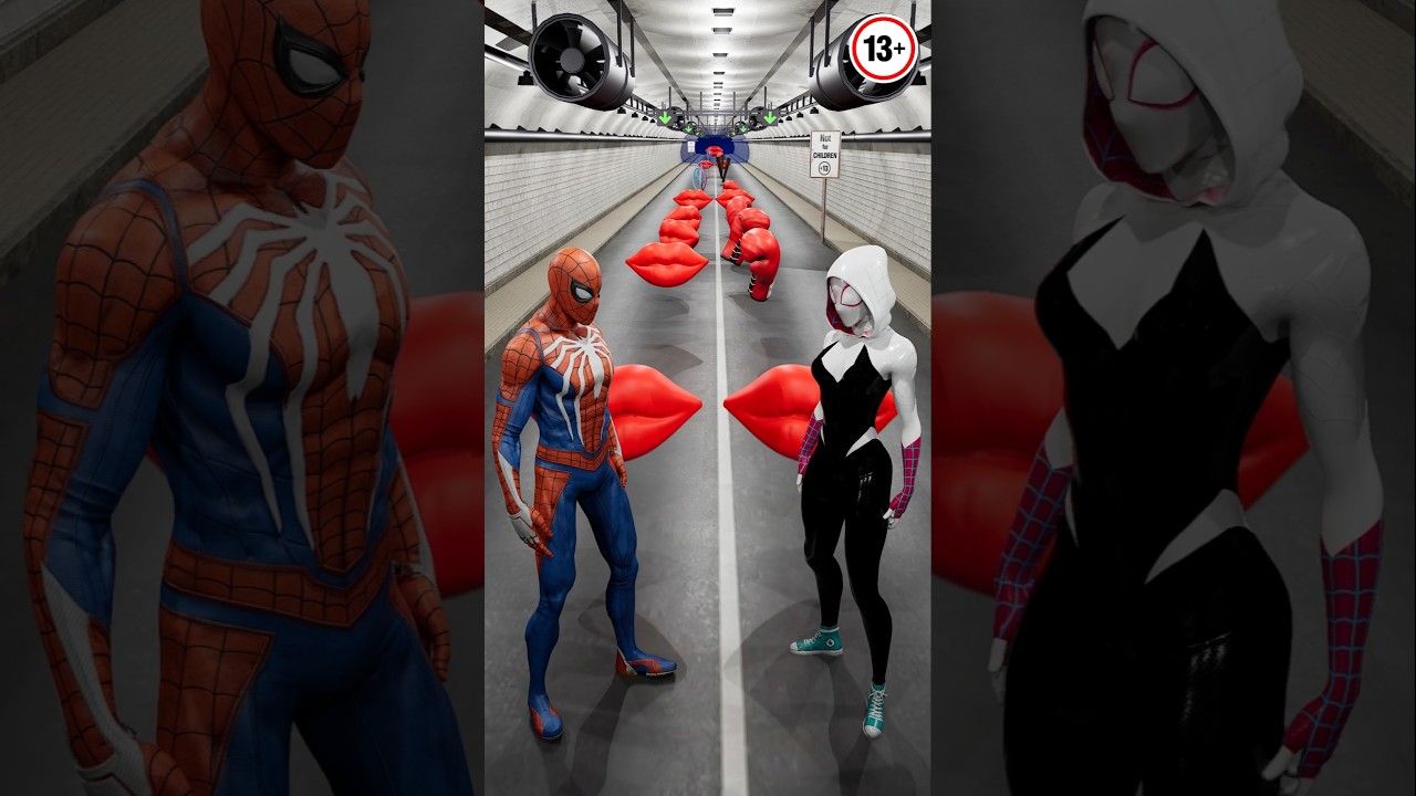 GTA V New Kiss or Save Run Spider Gwen vs Spider-man Funny Epic Challenge! #gta