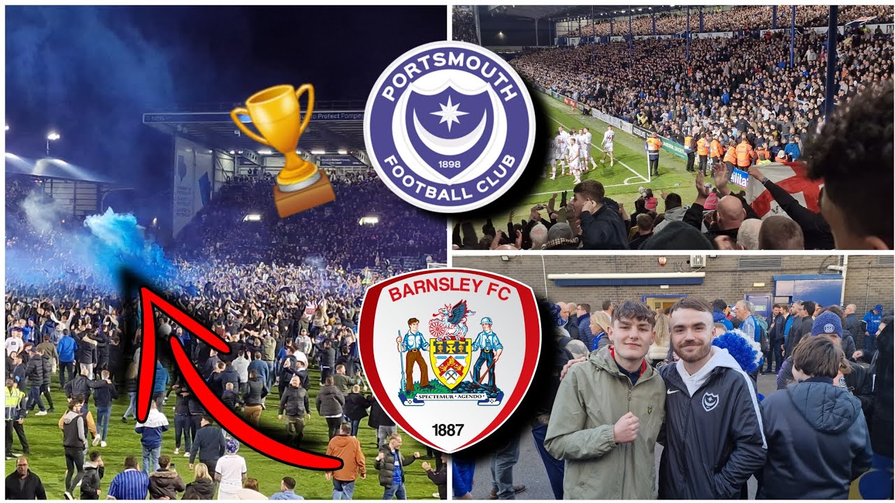 THE MOMENT PORTSMOUTH GOT PROMOTED BACK TO THE CHAMPIONSHIP!/ Barnsley Vs Pompy Vlog!