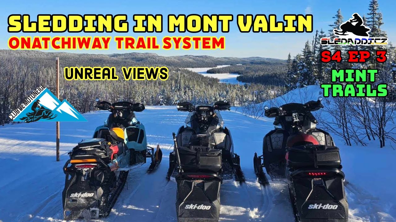 MINT Trails & Wheelies! | Snowmobiling Onatchiway Day 3 | 2024 Ski-Doo XRS's | Mont Valin Trip