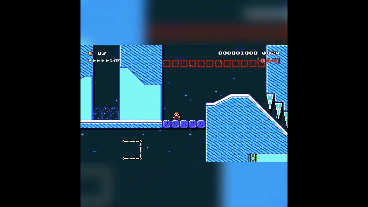 ☆★ The Freezing Run (40s) ★☆ by ElZiruela #shorts 🍄Super Mario Maker 2 Switch 2 No Commentary #dtk