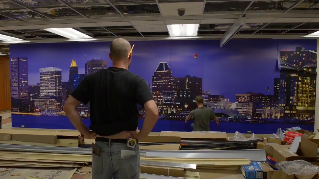 Wallpaper installation at Sinai Hospital, Baltimore, MD