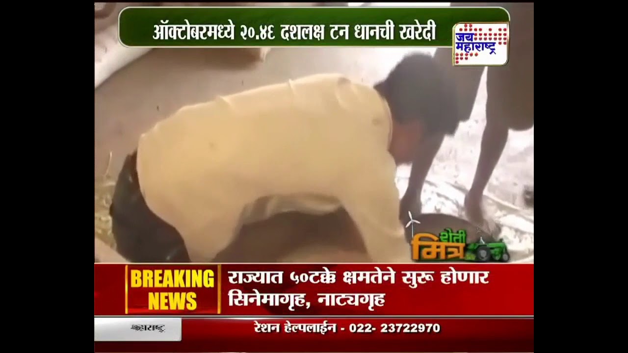 Agriculture News | ऑक्टोबरमध्ये २०.२६ दशलक्ष टन धानची खरेदी | Marathi News