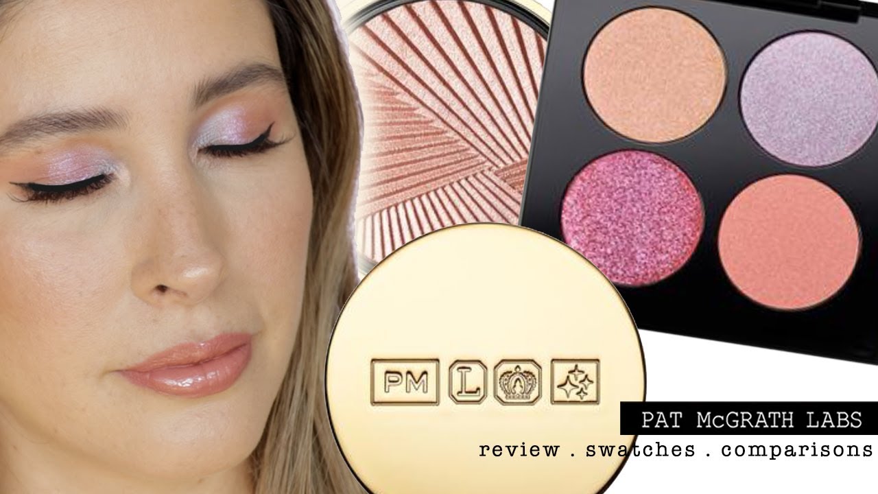 PAT MCGRATH FLEUR FANTASIA Luxe Quad + SUBLIME SKIN Highlighter Review Swatches Comparisons PAVE Lip